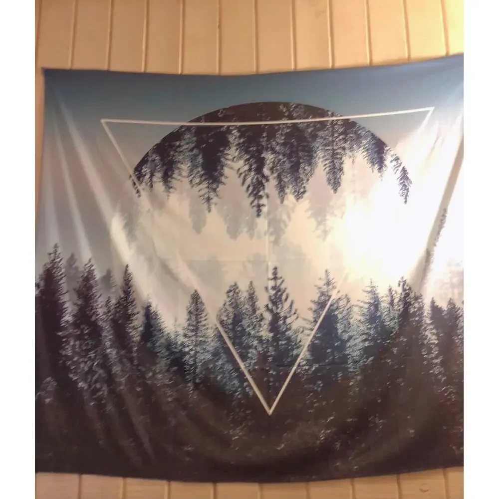 Forest Cottagecore Rustic Geometric Tapestry